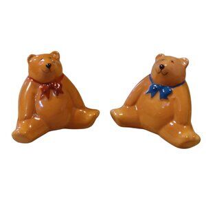 Vintage 90's Clay Art Bear Salt and Pepper Shakers